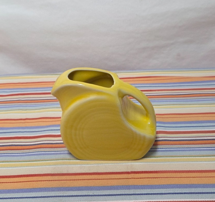 New Fiesta Fiestaware Sunflower Yellow Mini Disc Disk Pitcher Creamer 5oz.