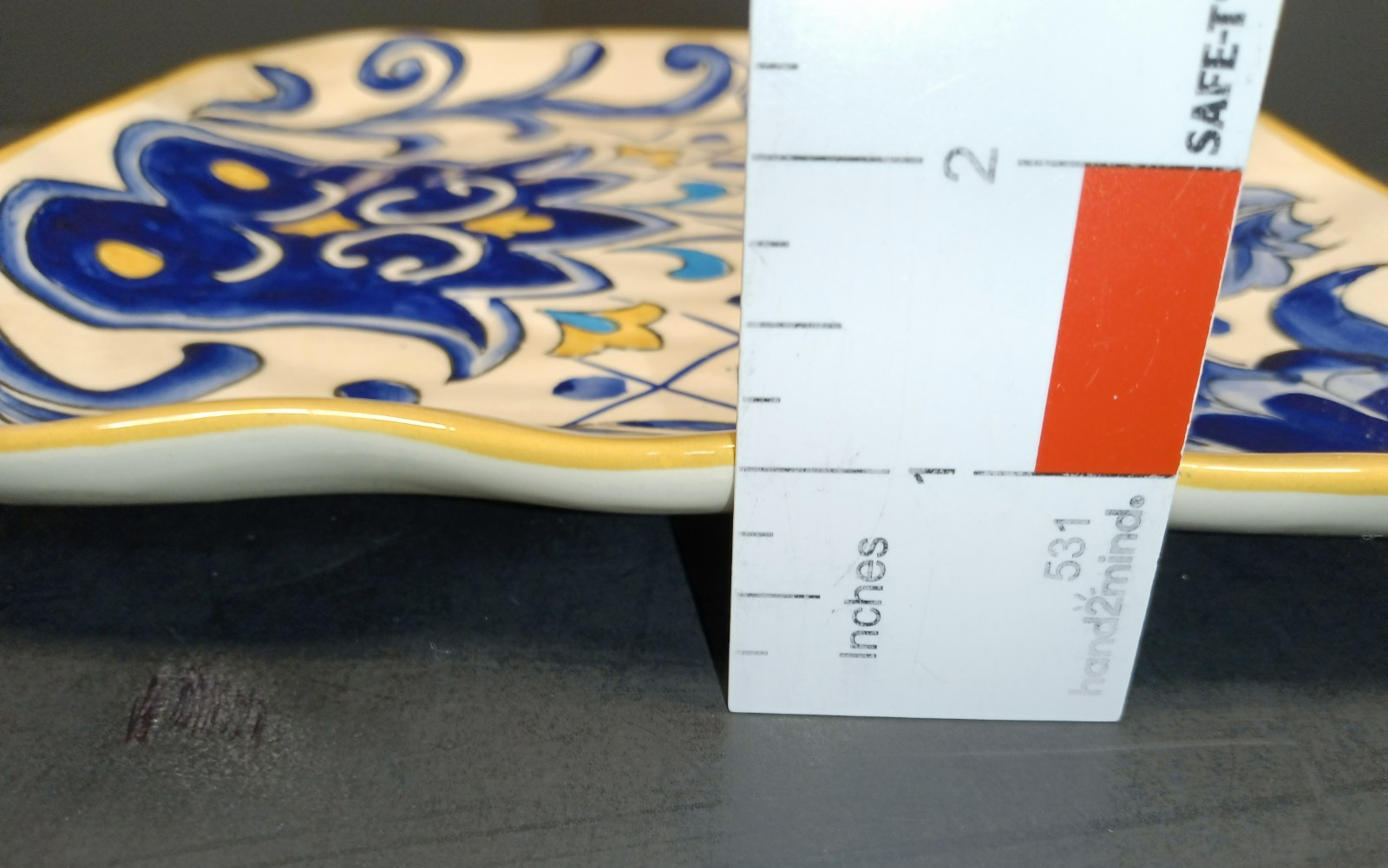 Maxcera TERRA NOVA Hand Painted Cobalt Blue Yellow Square Salad Plates 8.75″W