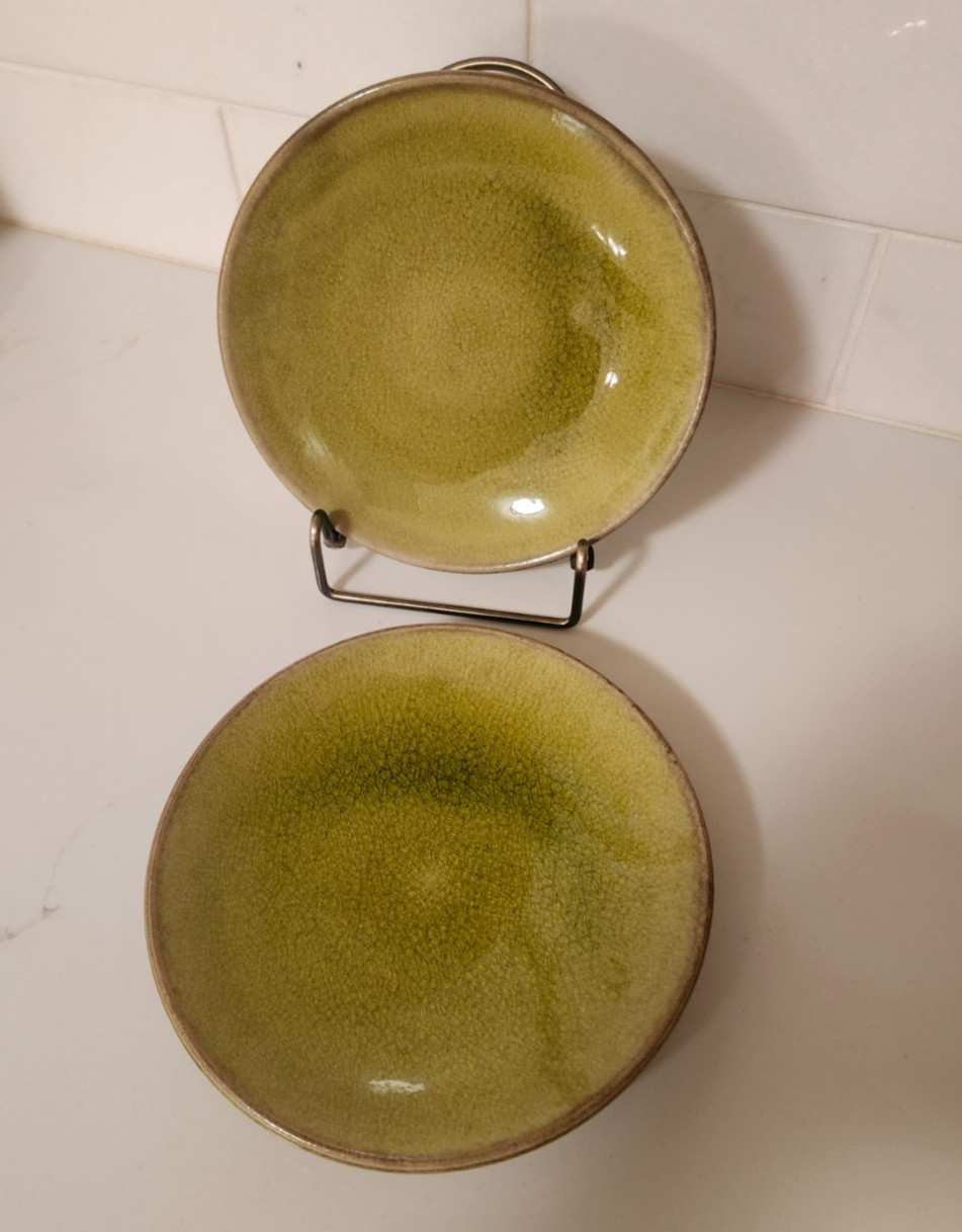 Jars France Set of 2 Tourron Tilleul Avocado Green 5.5″ Plate