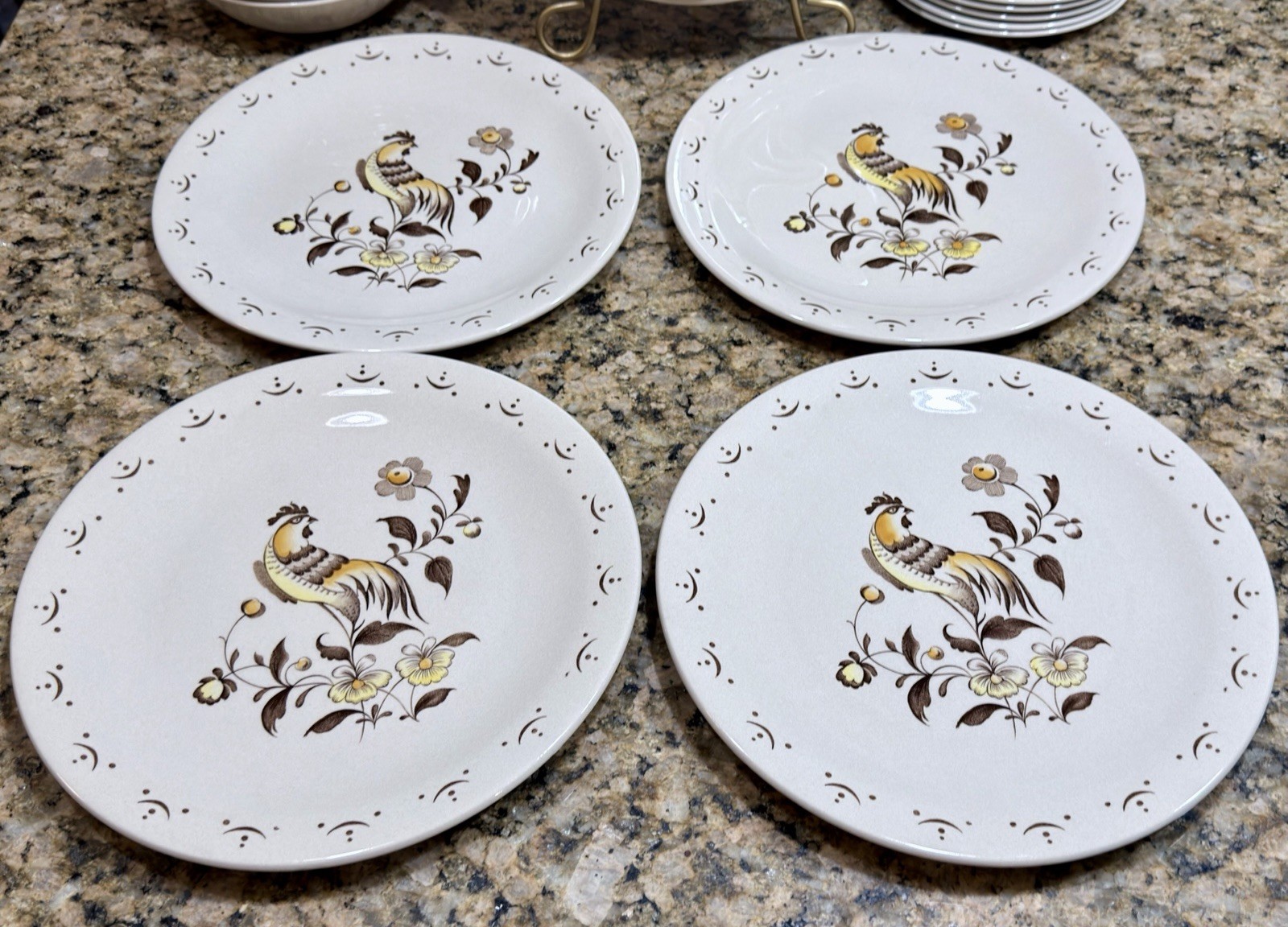 Vintage Johnson Bros Sun Up 15pc Dinner Set Staffordshire Old Granite England EC