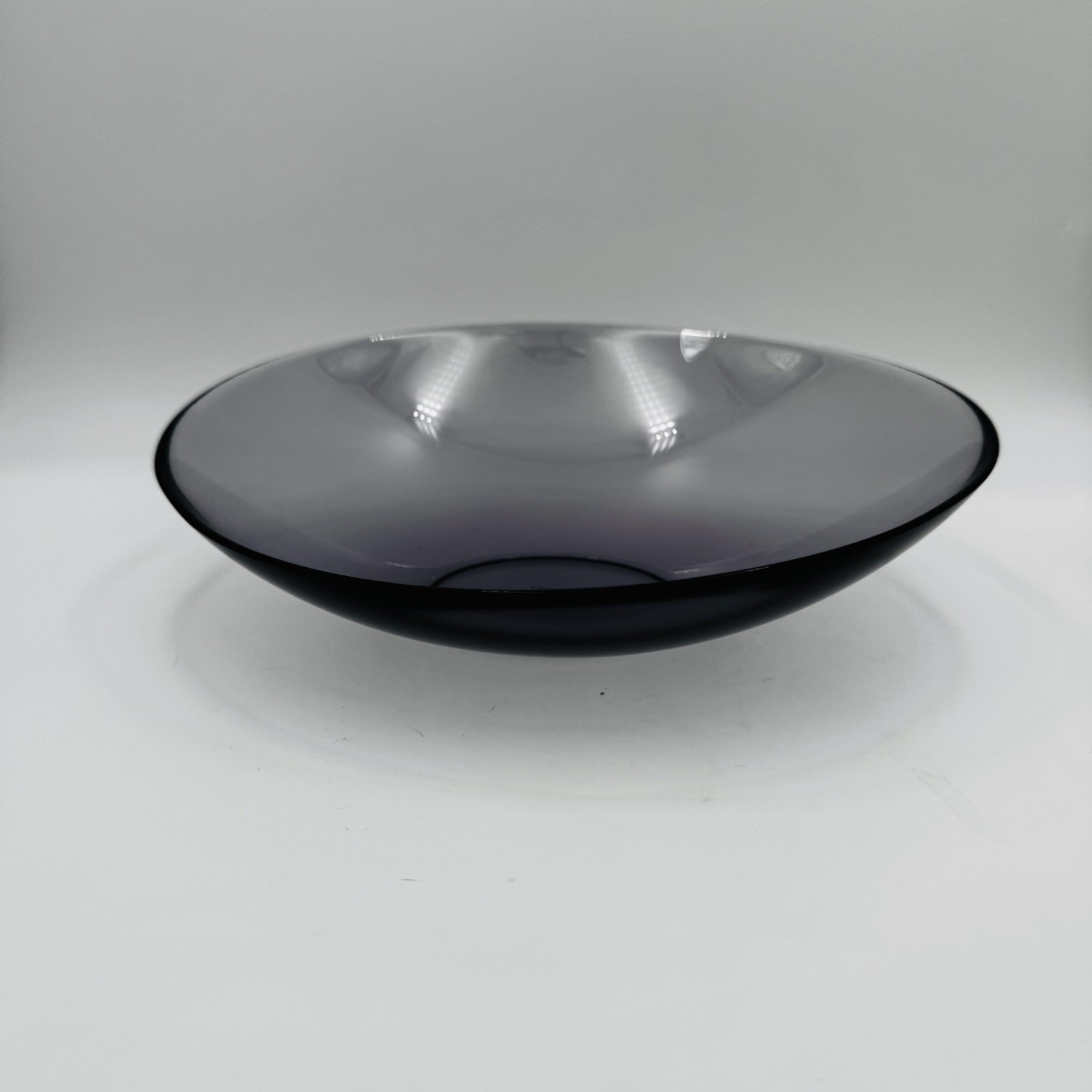 Orrefors Sweden Amethyst / Plum Asymmetrical 10.25” Crystal Bowl – Lena Berstrom