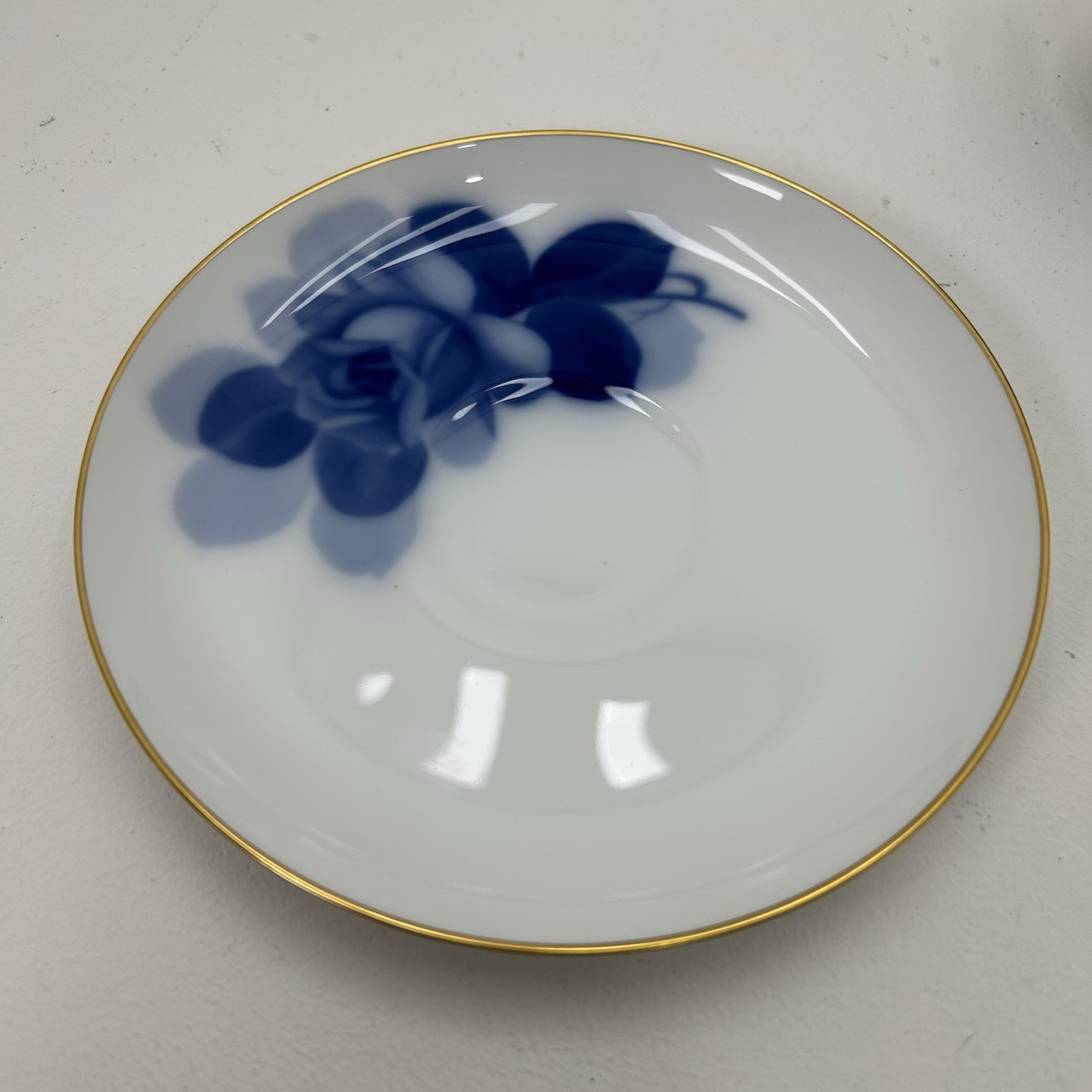 Vintage Okura Art Japan Blue Rose Tea Cup With Saucer China