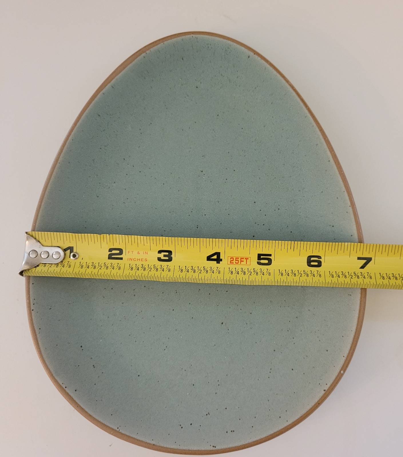 4 ct Threshold Stoneware Aqua Egg Teardrop Shape Salad Plates Pink Yellow Easter