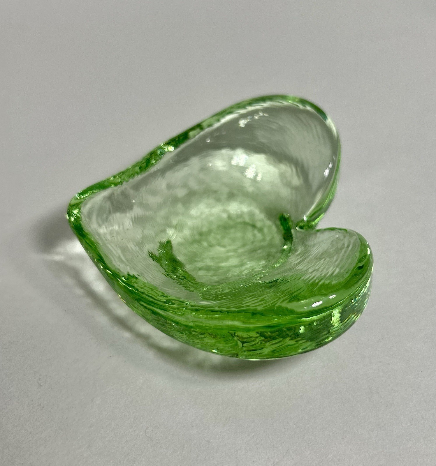 Fire & Light Recycled Glass Celery Green Heart Shaped Trinket Dish