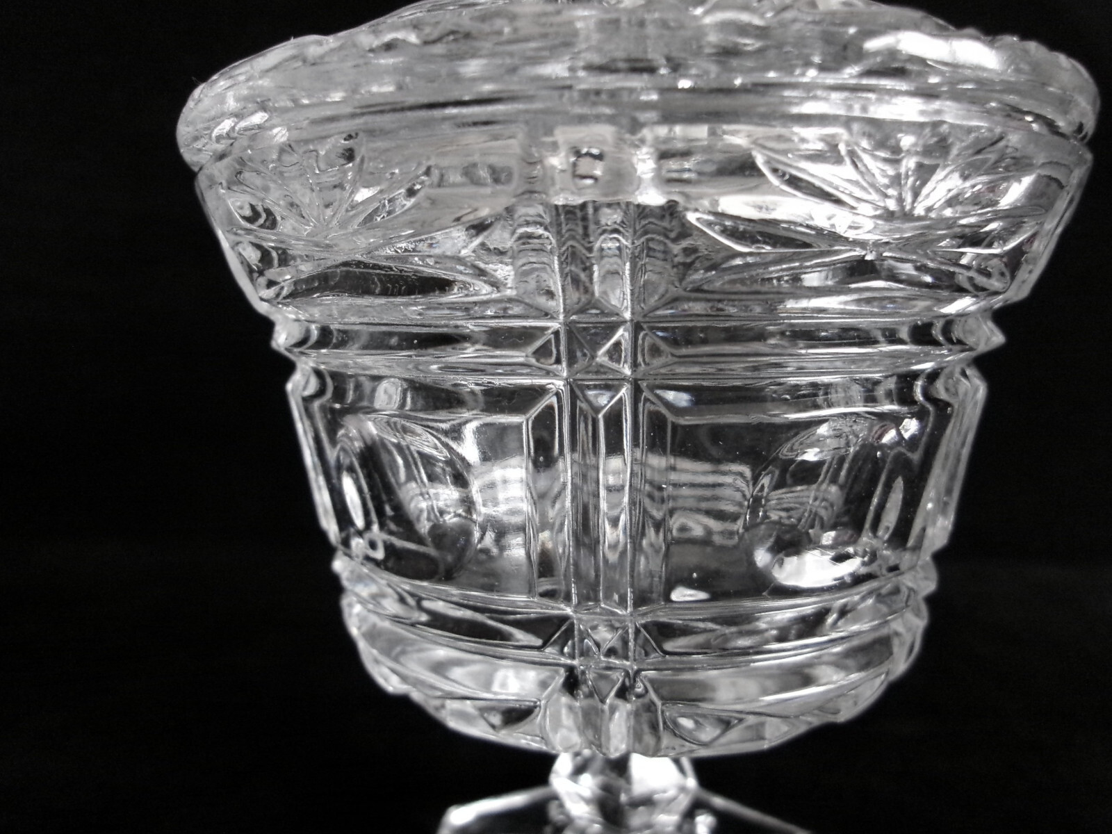 Vintage Clear Glass Crystal Footed Creamer And Sugar Bowl With Lid
