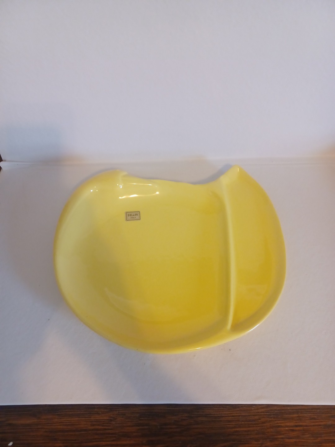 Vtg Yellow Bellini Food Platter Made In Italy With Original Sticker. See Picture