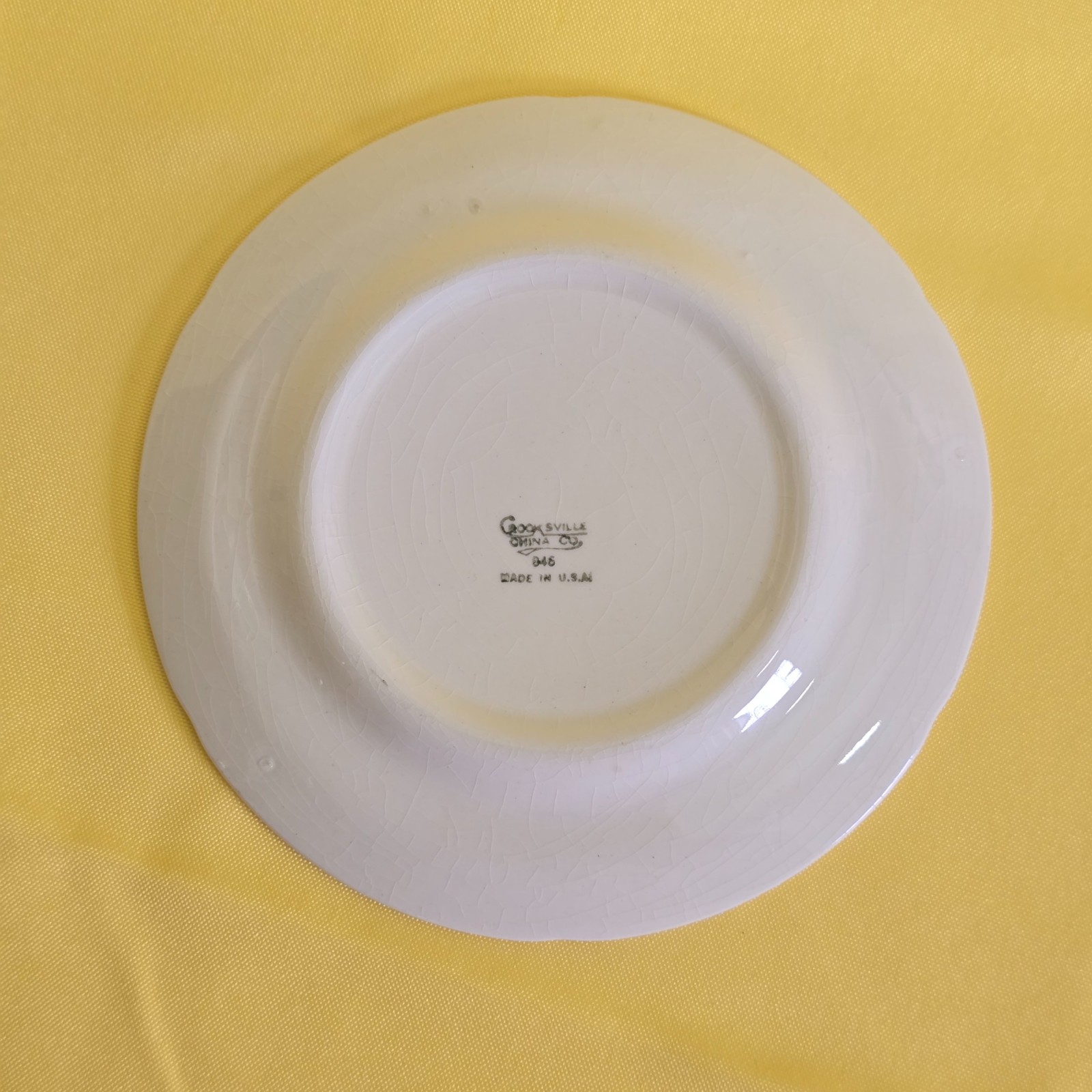Vintage Crooksville China Plate, 6in with Gold lace border. Pattern 846