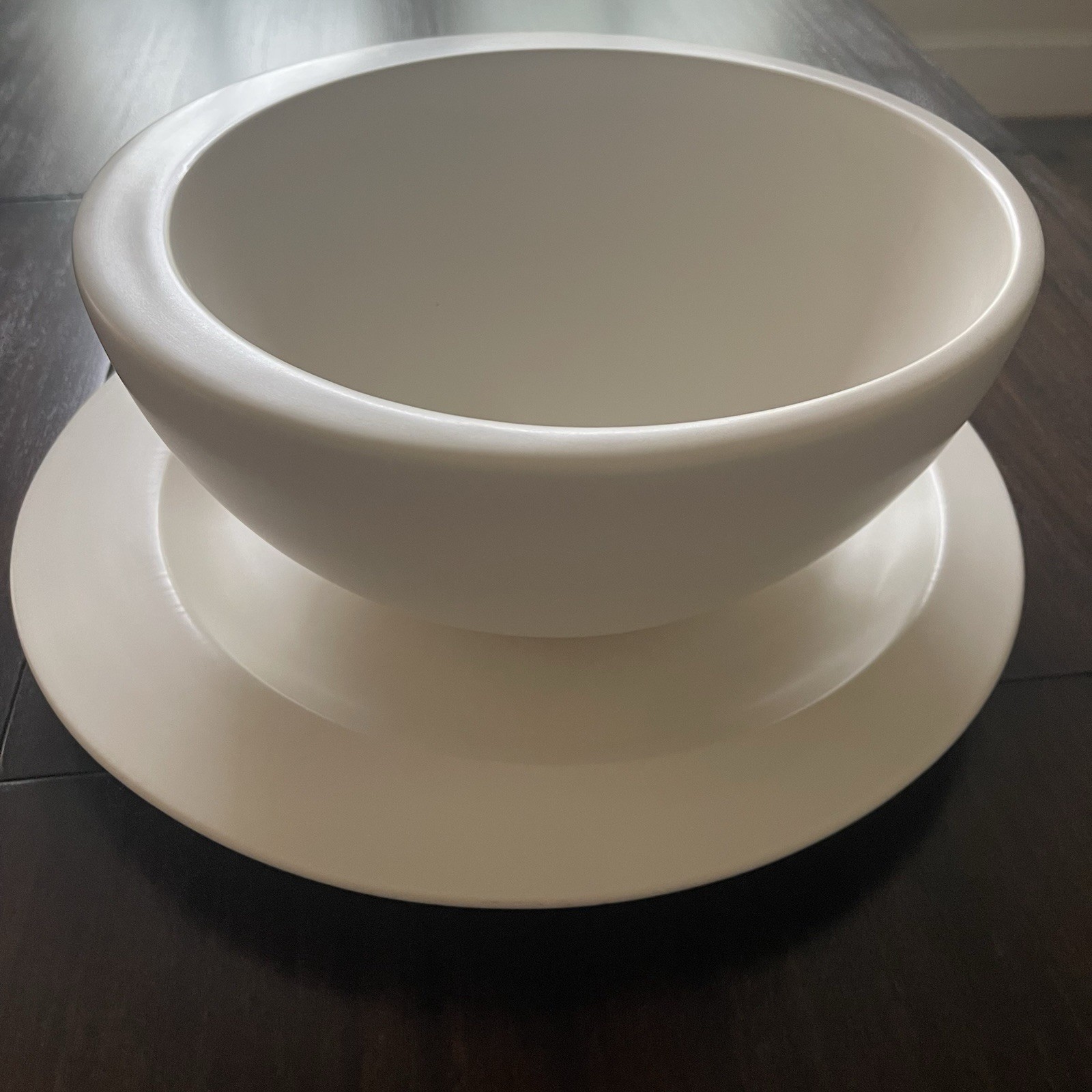 Vintage Nan Swid Design Ceramic BOWL White Asymmetrical 12″ Heavy, Portugal