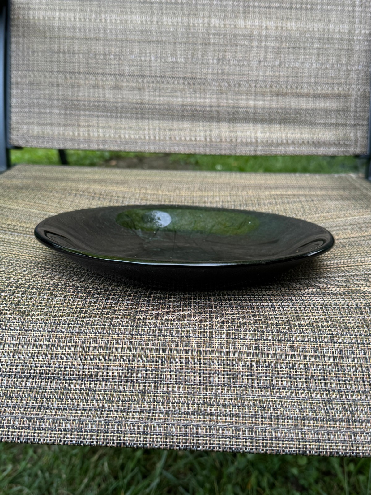 Vintage Hand Made Glass Candy Dish Mid Century 1963