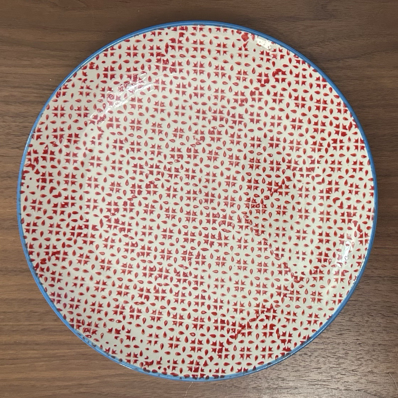 World Market Pair 8” Salad Plates, Geometric Boho Marrakesh Country Garden Party