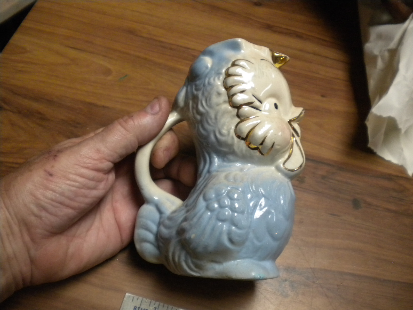 Vintage Shawnee Pottery Ugly Chicken Bird Pitcher American Bisque , see picture