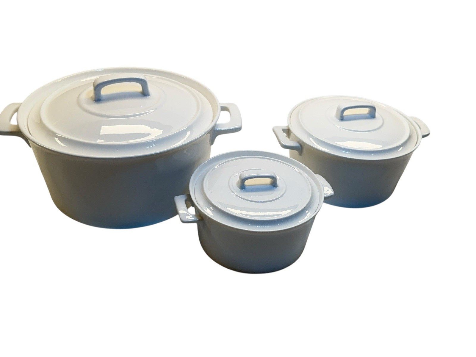 Blue Harbor Collection 2015 White Stoneware Casserole Dish Set 4qt, 1.5 qt, 1 qt