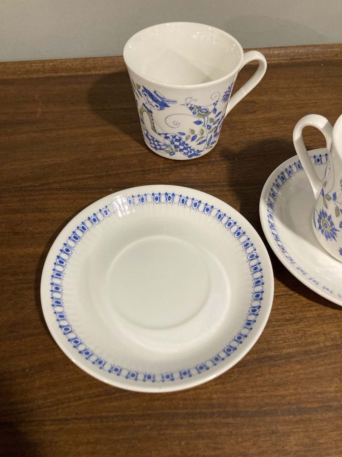 Vtg Figgjo Flint Lotte Pattern Tea Cup and Saucer Norway by Turi Set Of 2