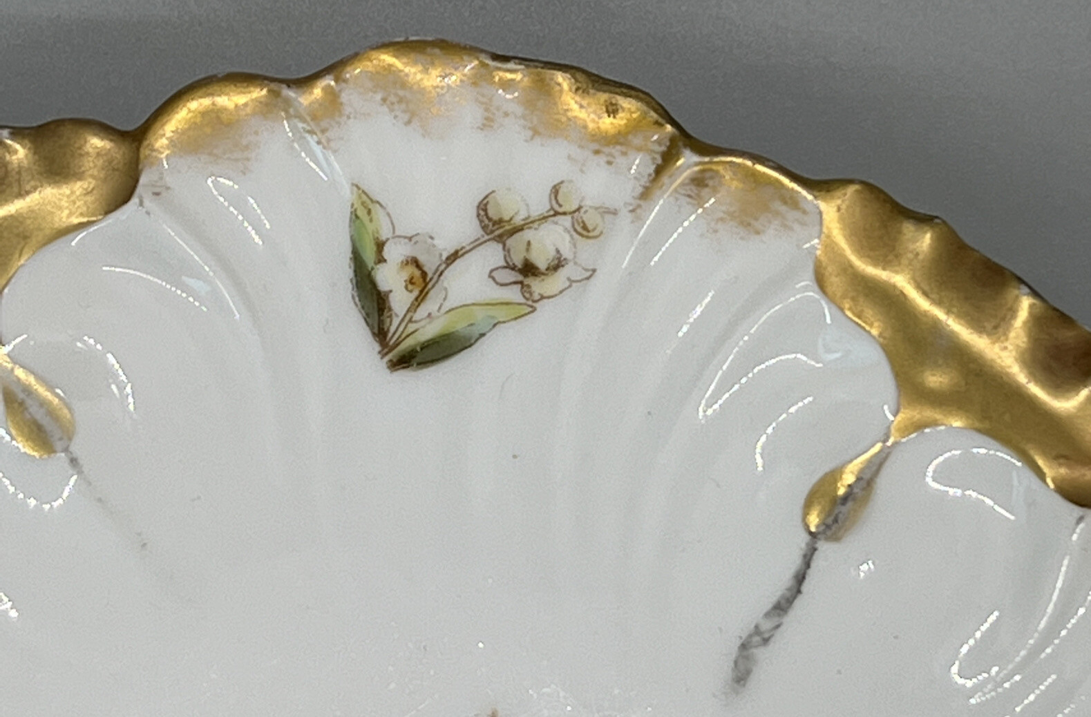 Antique Laviolette Limoges 7.5” Gilded Plate c. 1905 No Cracks Or Crazing