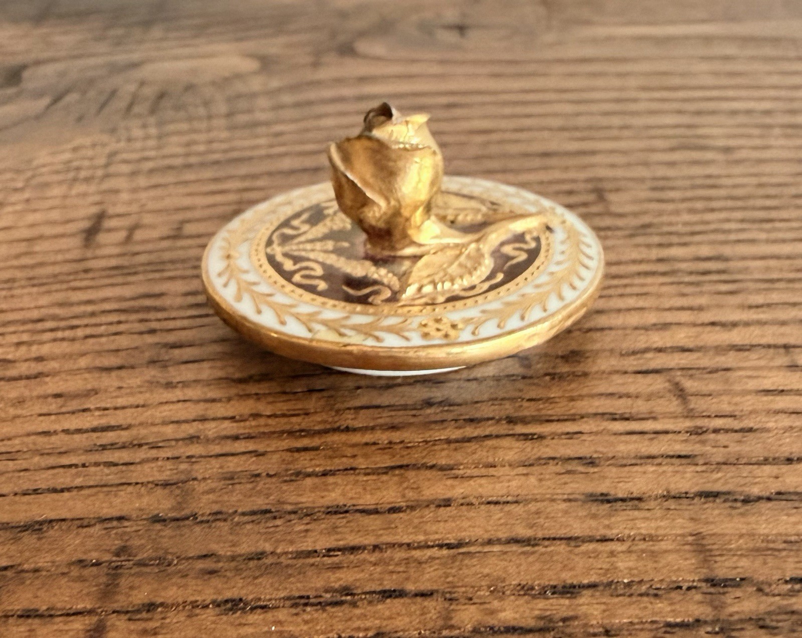 RICHARD KLEMM-Dresden Small Neoclassical Gilded Teapot with Rose Finial C 1910