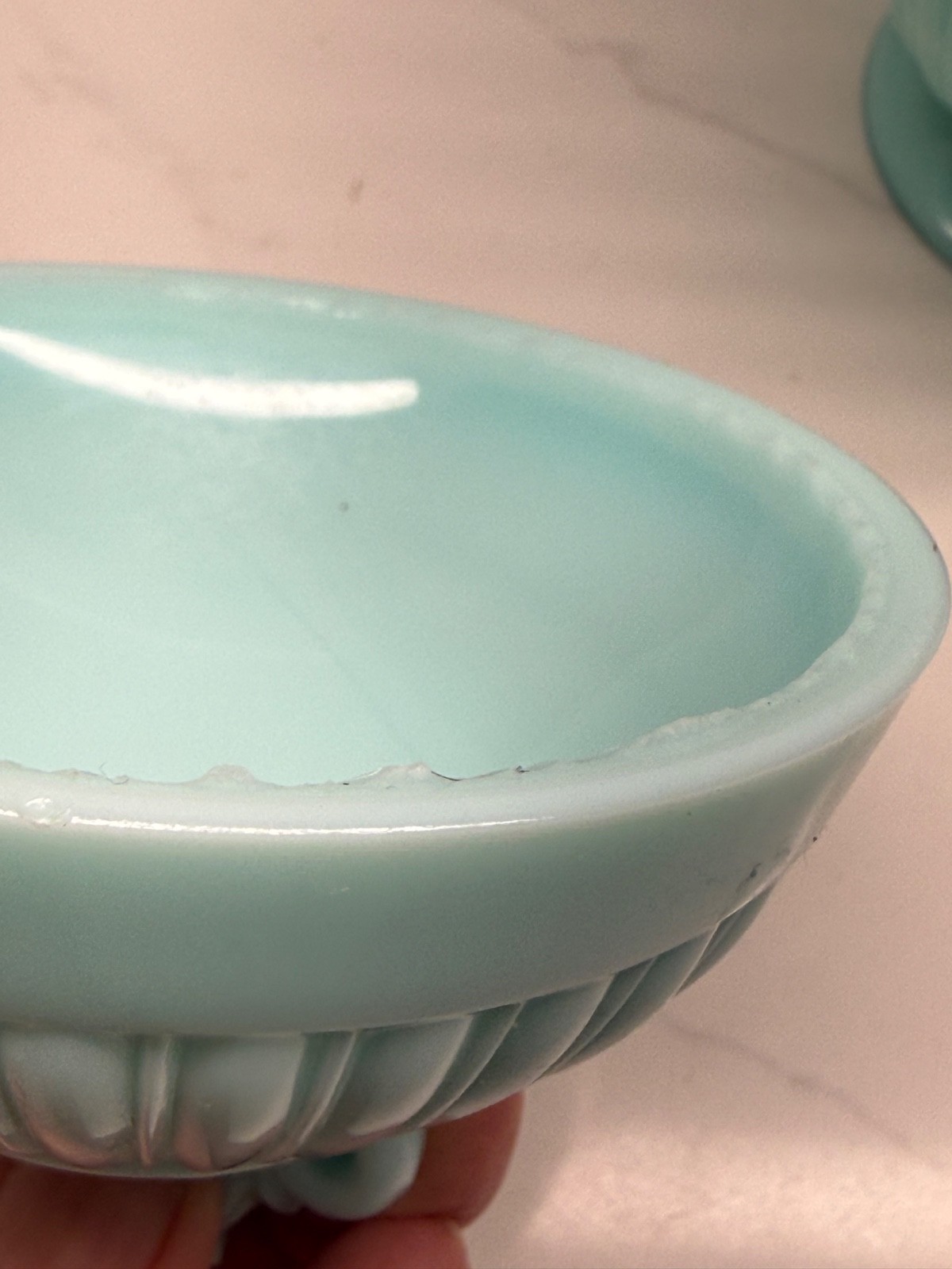 Fostoria Randolph Aqua Blue Milk Glass Covered Candy