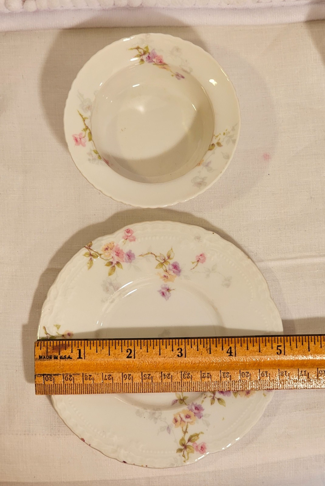Ramekins, vintage china, set of three (3), Haviland sampler trio