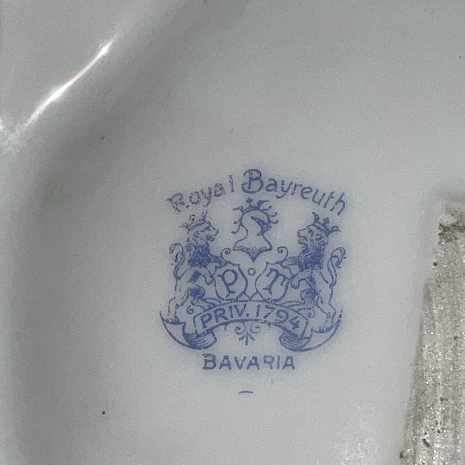 Rare Old Royal Bayreuth Bavarian Porcelain Hand Painted Dish Tray small w handle