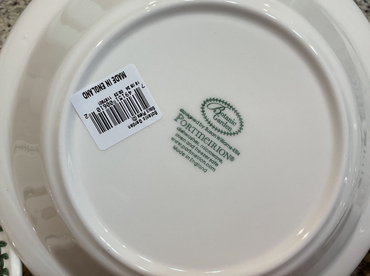 PORTMEIRION BOTANIC GARDEN (Set of 6) 8.5 in SOUP PLATE Made in England NWT