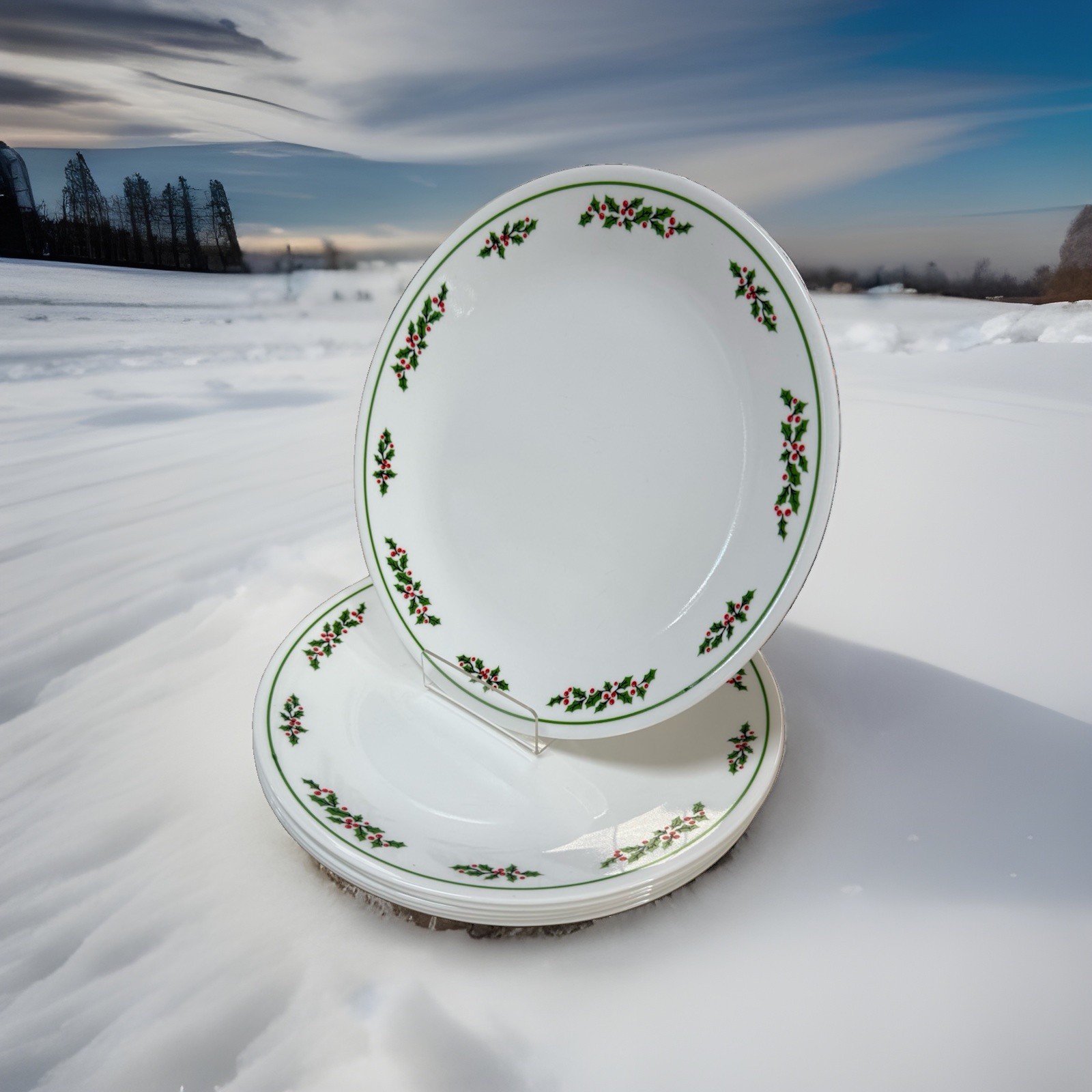 Set Of 6 Corelle By Corning Winter Holly Days Christmas Dinner Plates 10.25” 🎄