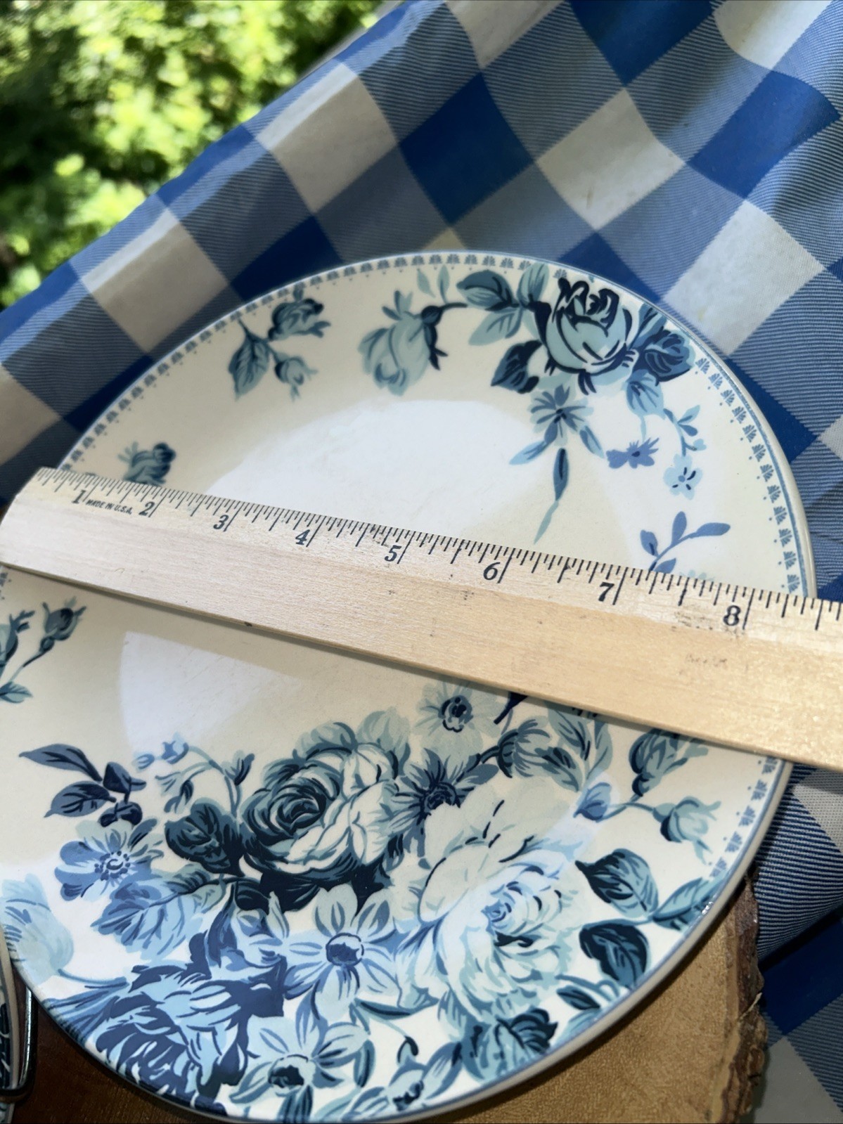 Elama Plates 3 Traditional Blue Desert Rose Pattern 8” Across NIB