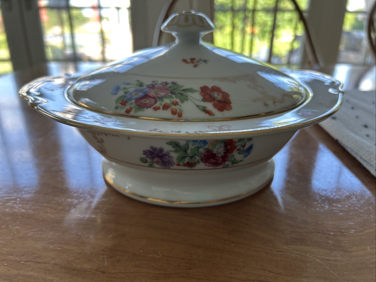Vintage Made In Occupied Japan Serving Bowl And Lid Floral SGK China