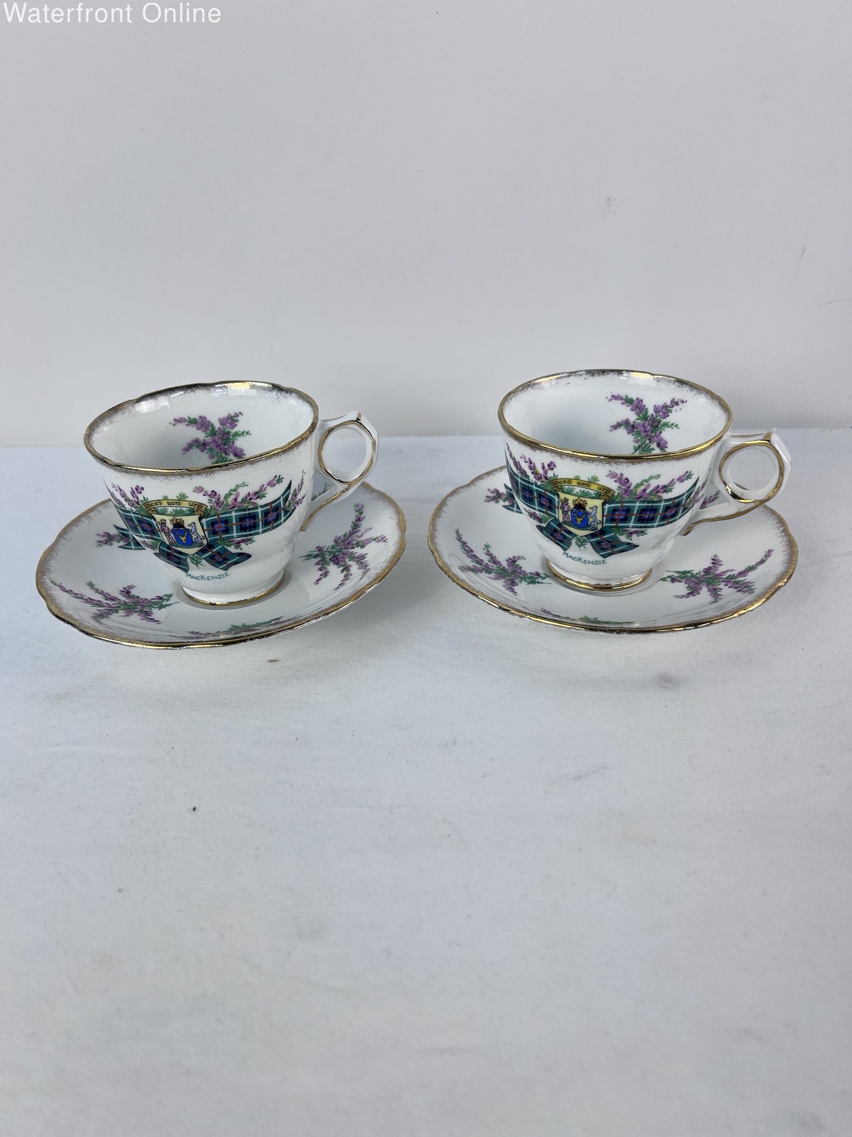 Royal Stafford Tartan Series MacKenzie Bone China Cup and Saucer Set of 2