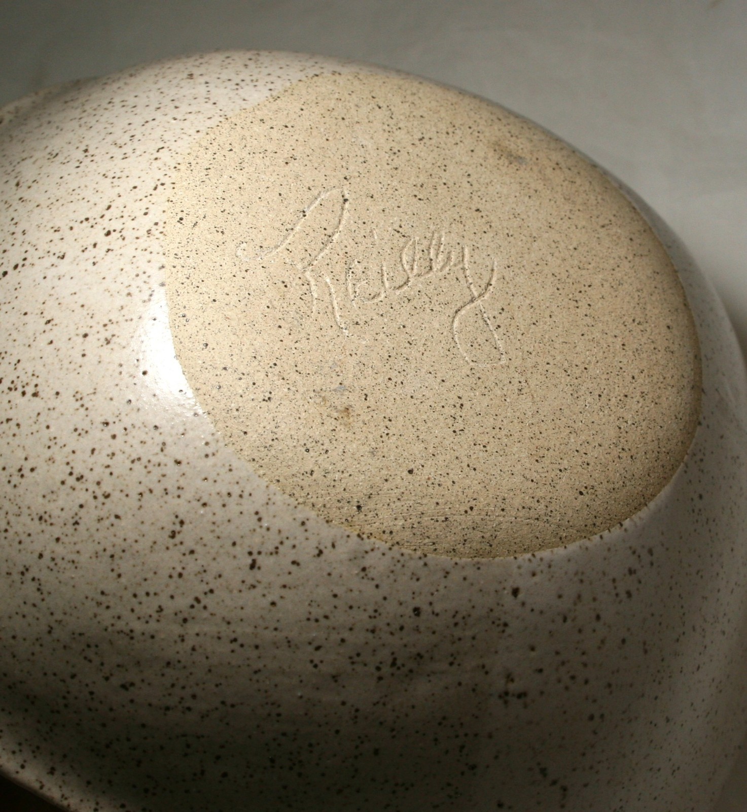 Studio Art Pottery Bowl Asymmetrical Square Abstract Speckled Stoneware Signed