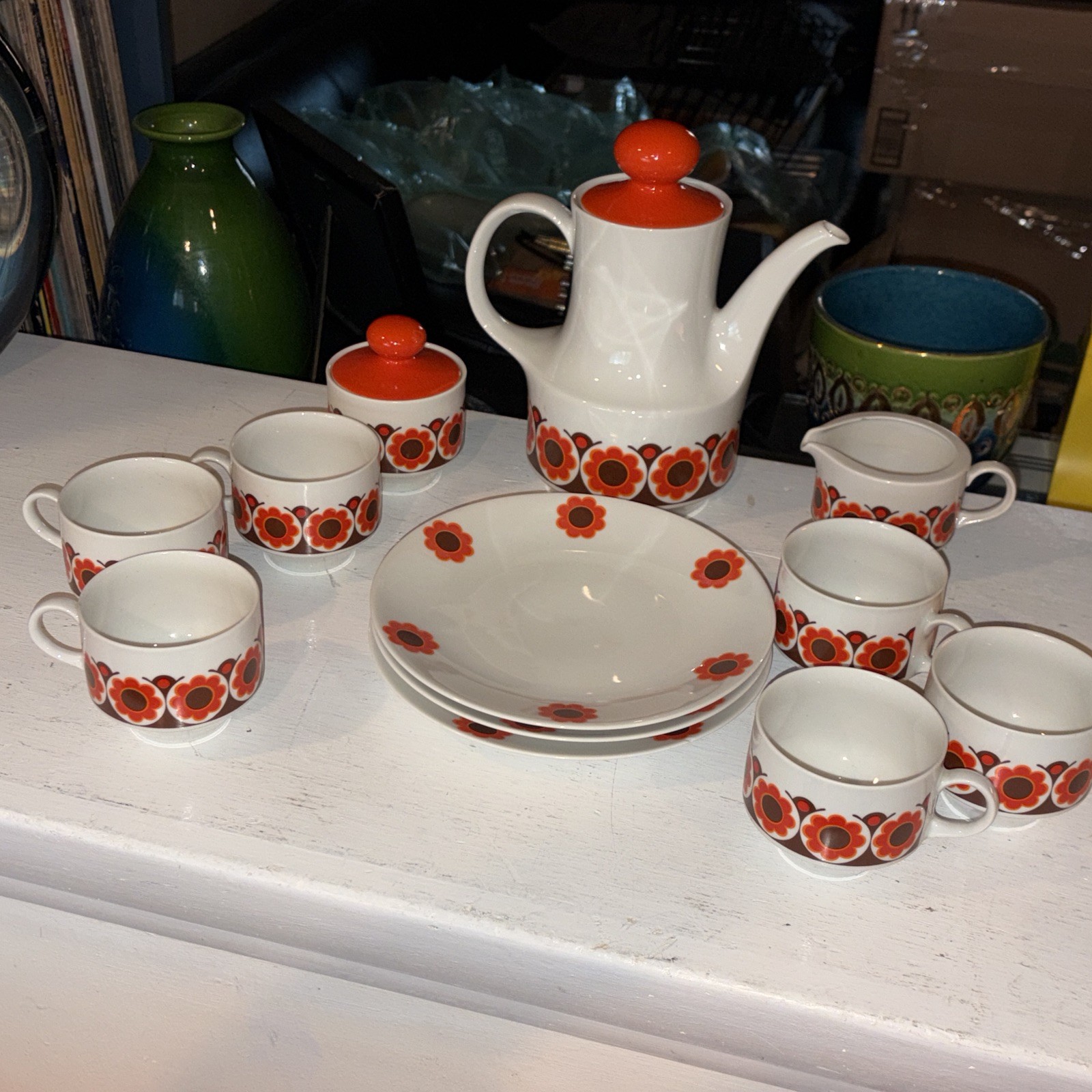 Vintage Mid-Century Modern Retro MCM Mitterteich Floral Coffee Tea Service