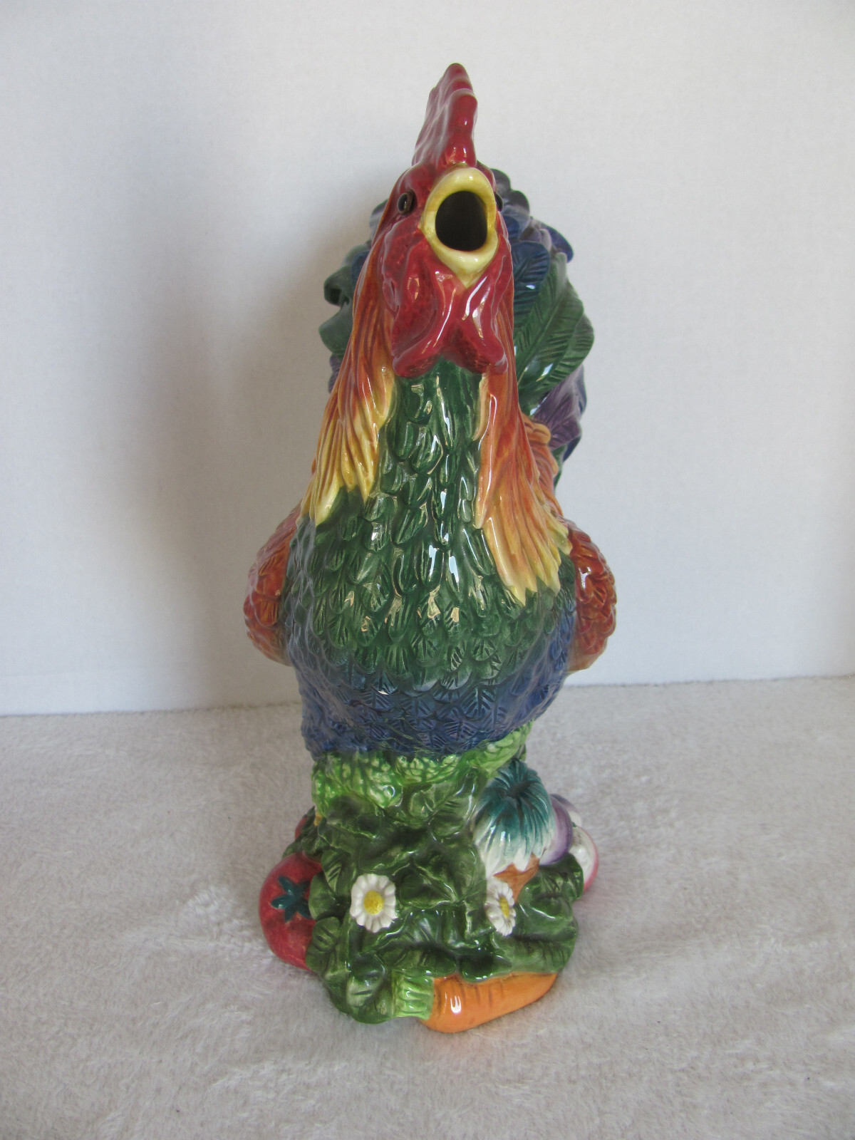 Fitz & Floyd Classics Country Gourmet Rooster 12” Tall Pitcher Centerpiece