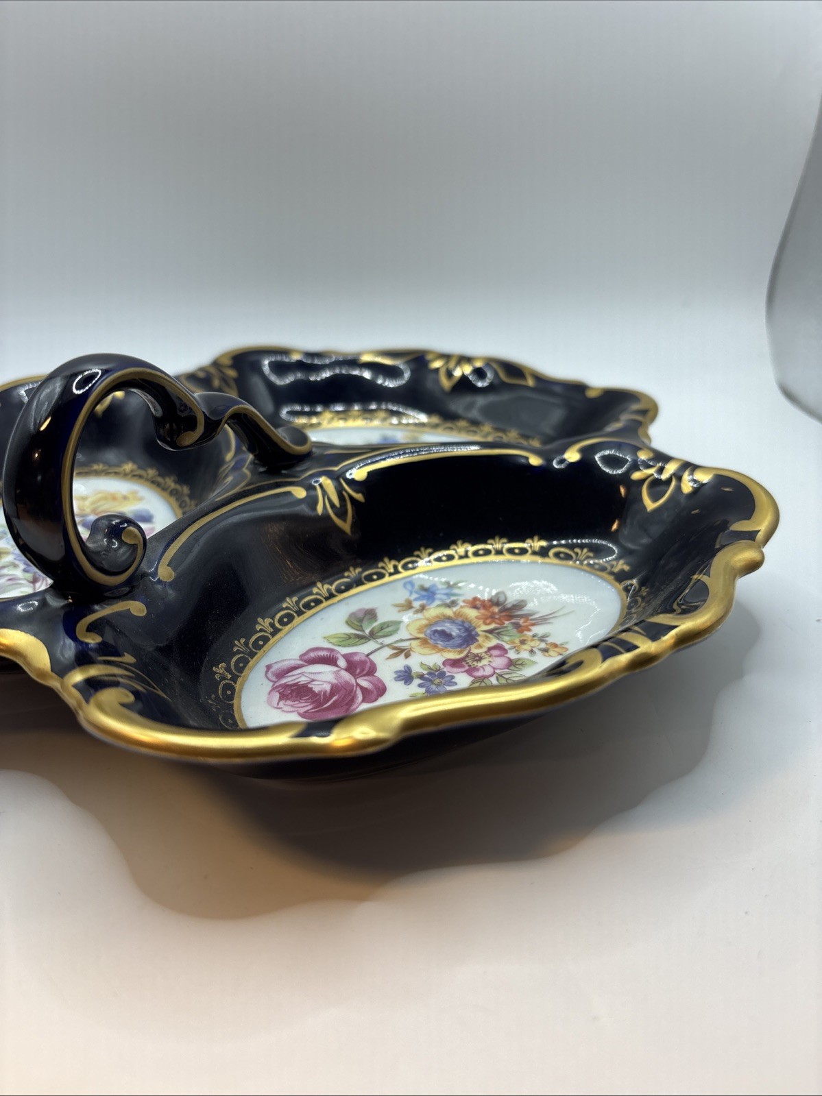 JLMENAU GRAF VON HENNEBERG 1777 ECHT KOBALT Vintage DIVIDED DISH, c.1934 Candy