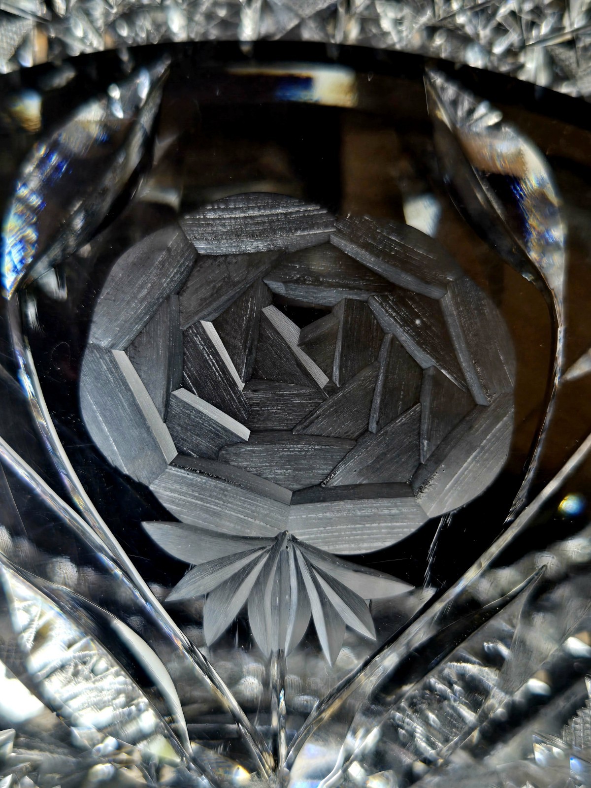 Antique American Brilliant Period ABPP Cut Glass Bowl 8” Harvard & Floral Rose