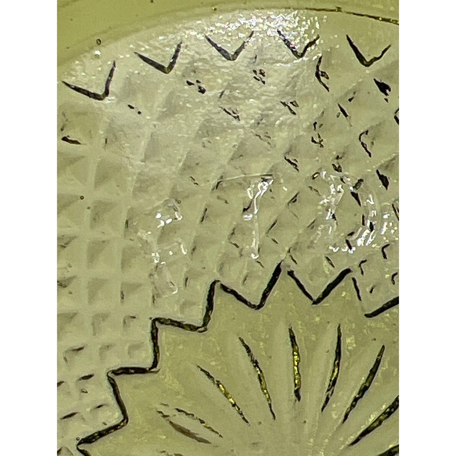 Vintage Indiana Glass Bowl Daisy Pattern Avocado Green signed FTD 1979