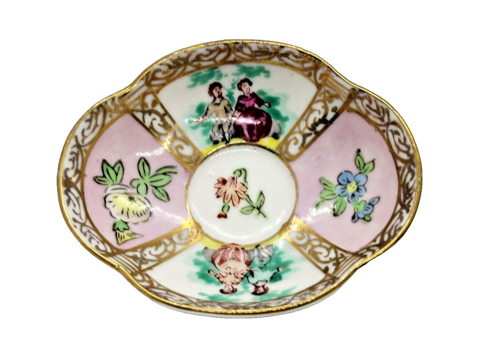 Hokutosha Fine China Tea Cup & Saucer Hand Decorated Made in Occupied Japan