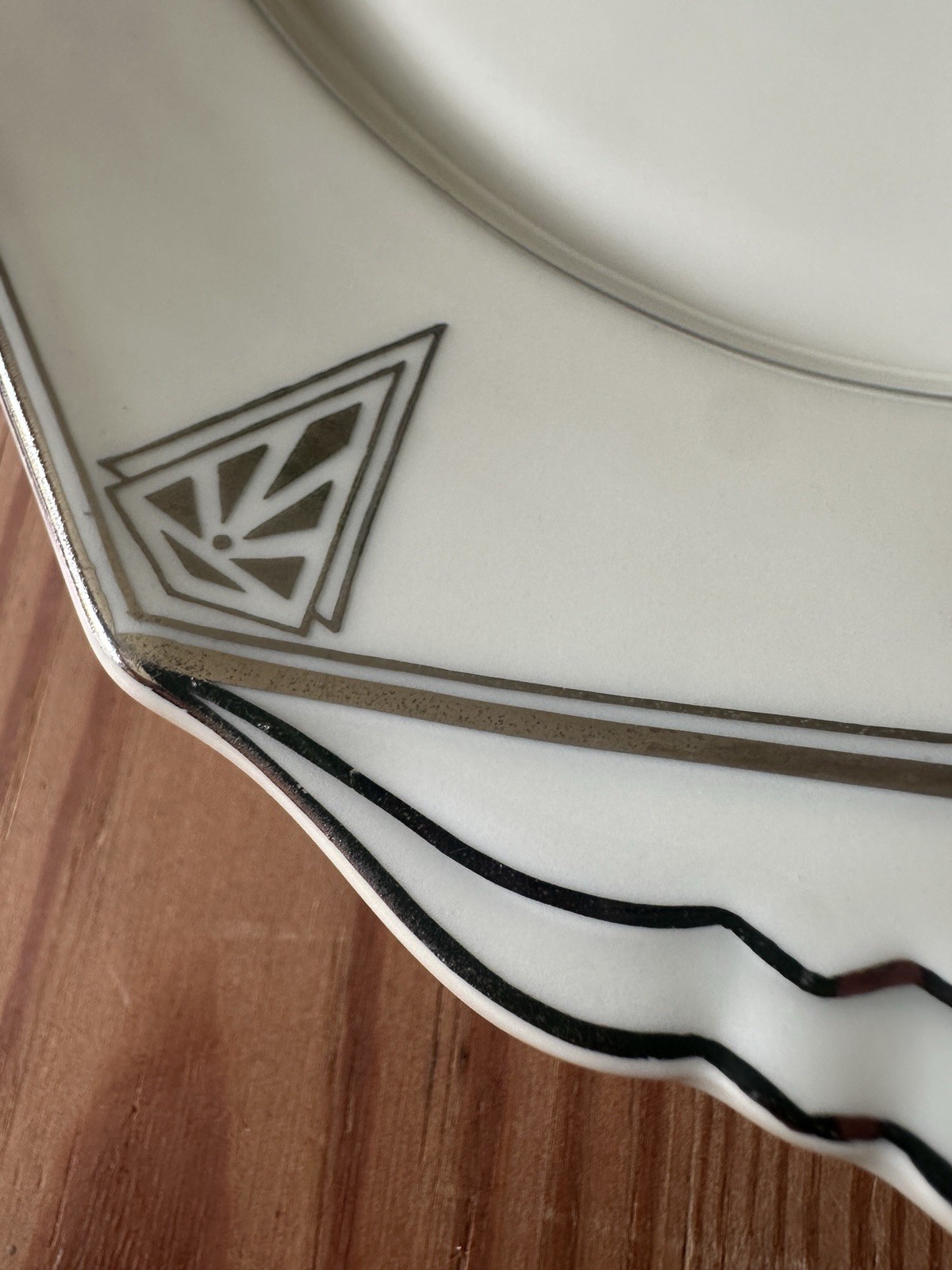 Community Deauville Platter Set 15.5” & 12” Bavaria Platinum-Art Deco