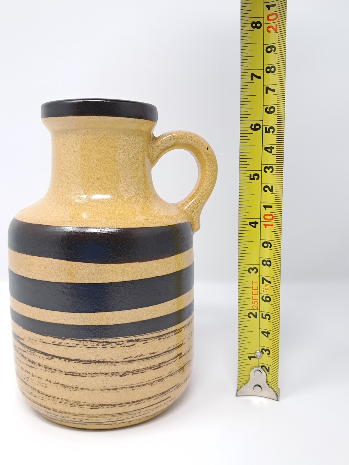 Scheurich Keramik Jug West Germany 1960s or 1970s 414-16 brown stripe pottery