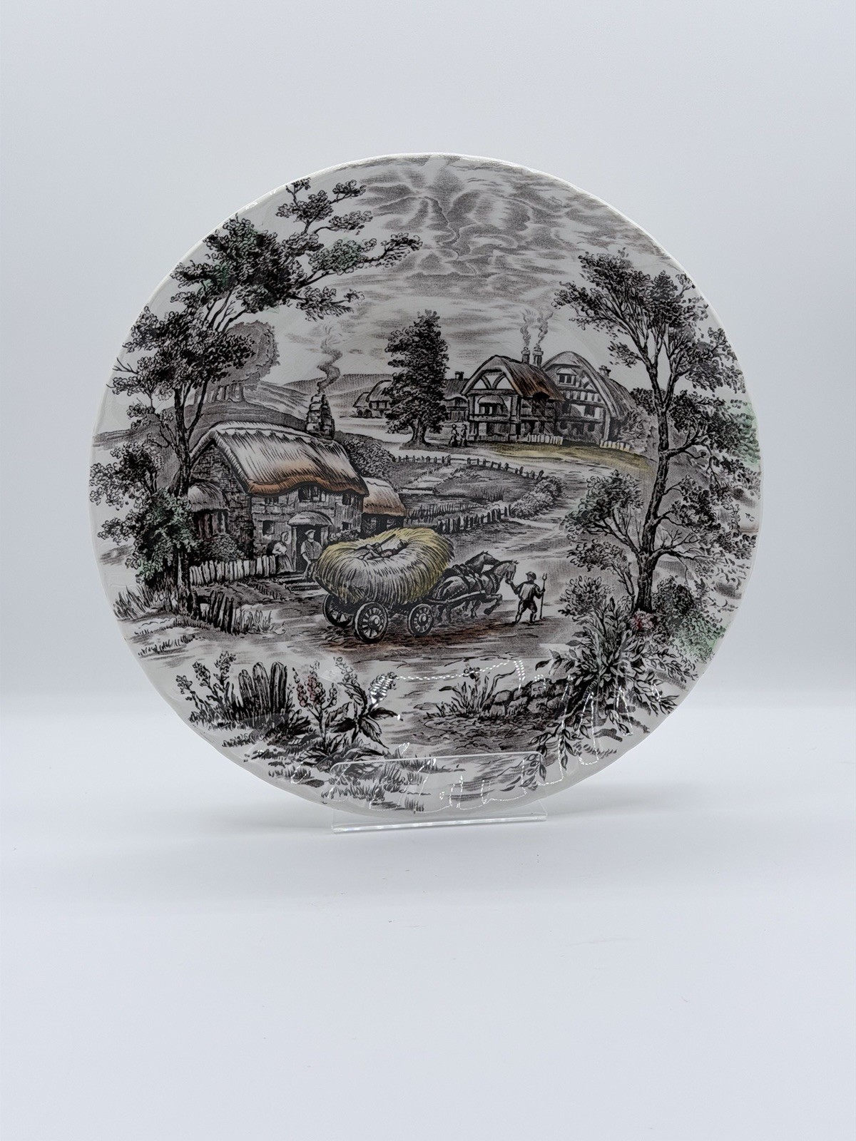 Staffordshire Ironstone Yorkshire Multicolor 9″ Round Vegetable Bowl England