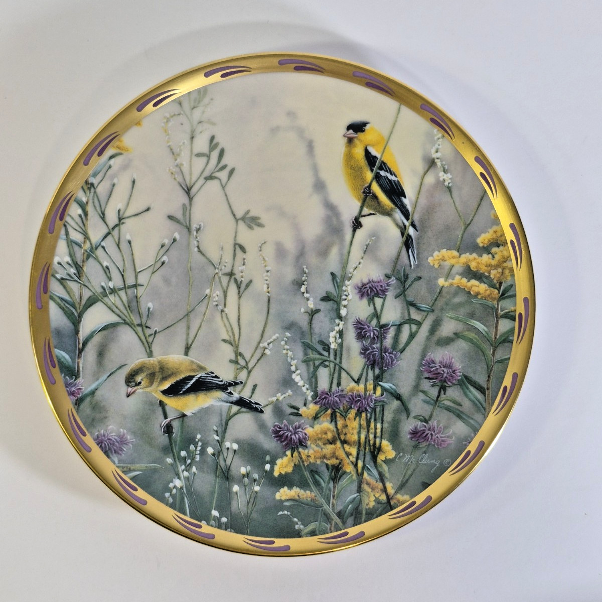 1992 LENOX GOLDEN SPLENDOR BY CATHERINE MCCLUNG NATURE’S COLLAGE PLATE 8-1/4″