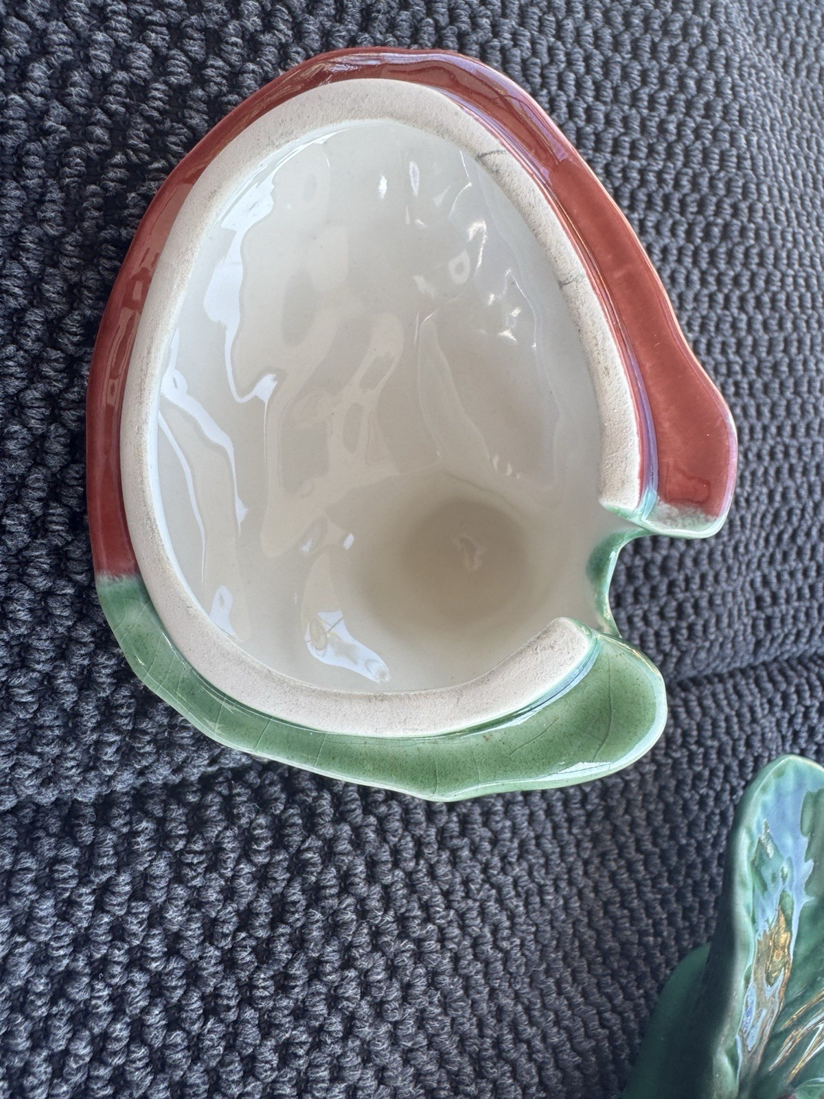 VTG Bordallo Pinheiro Majolica Strawberry Condiment Dish-Lid, Spoon