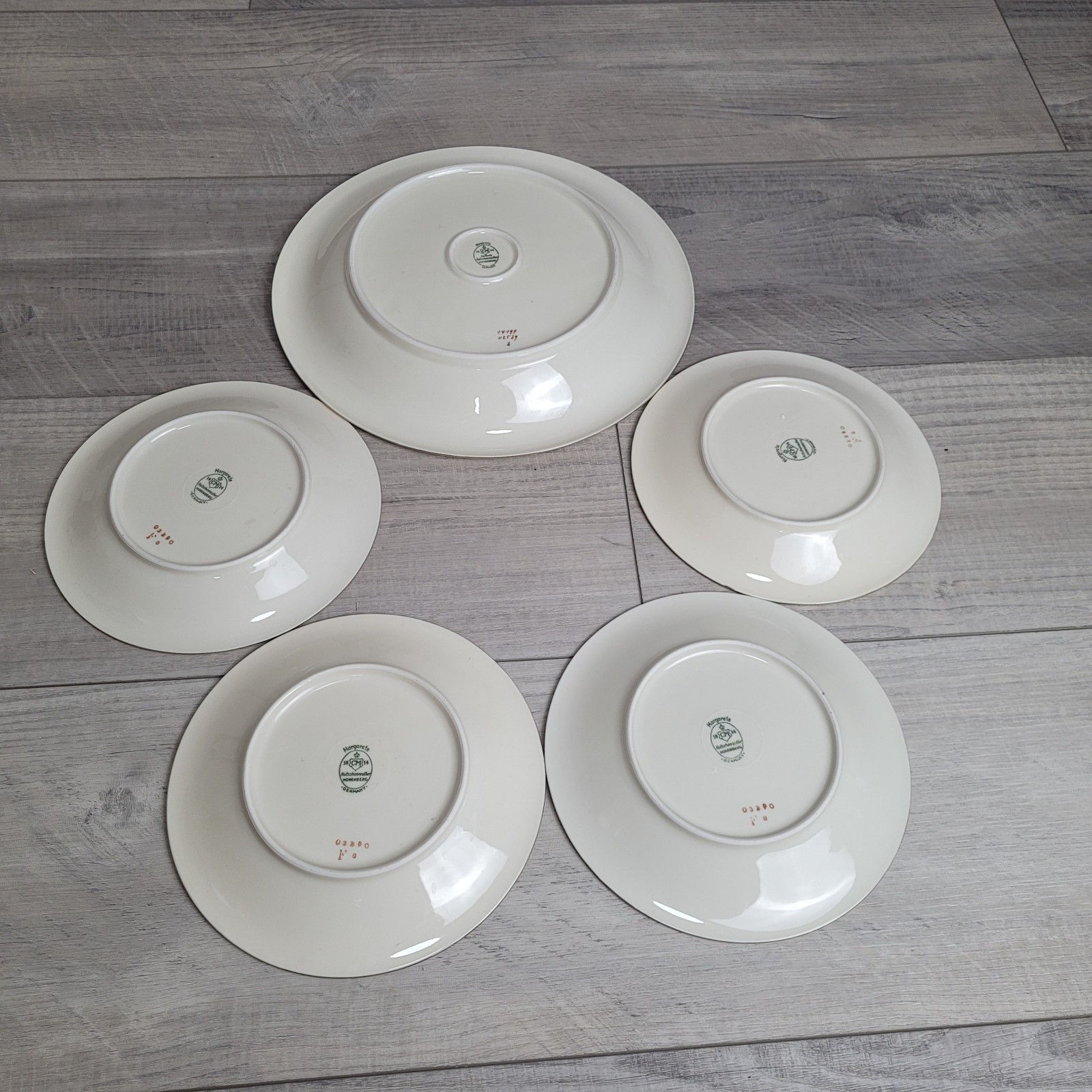 Vtg Hutschenreuther Hohenberg Margarete 4-Plate/Platter Set Fruit Motif Germany