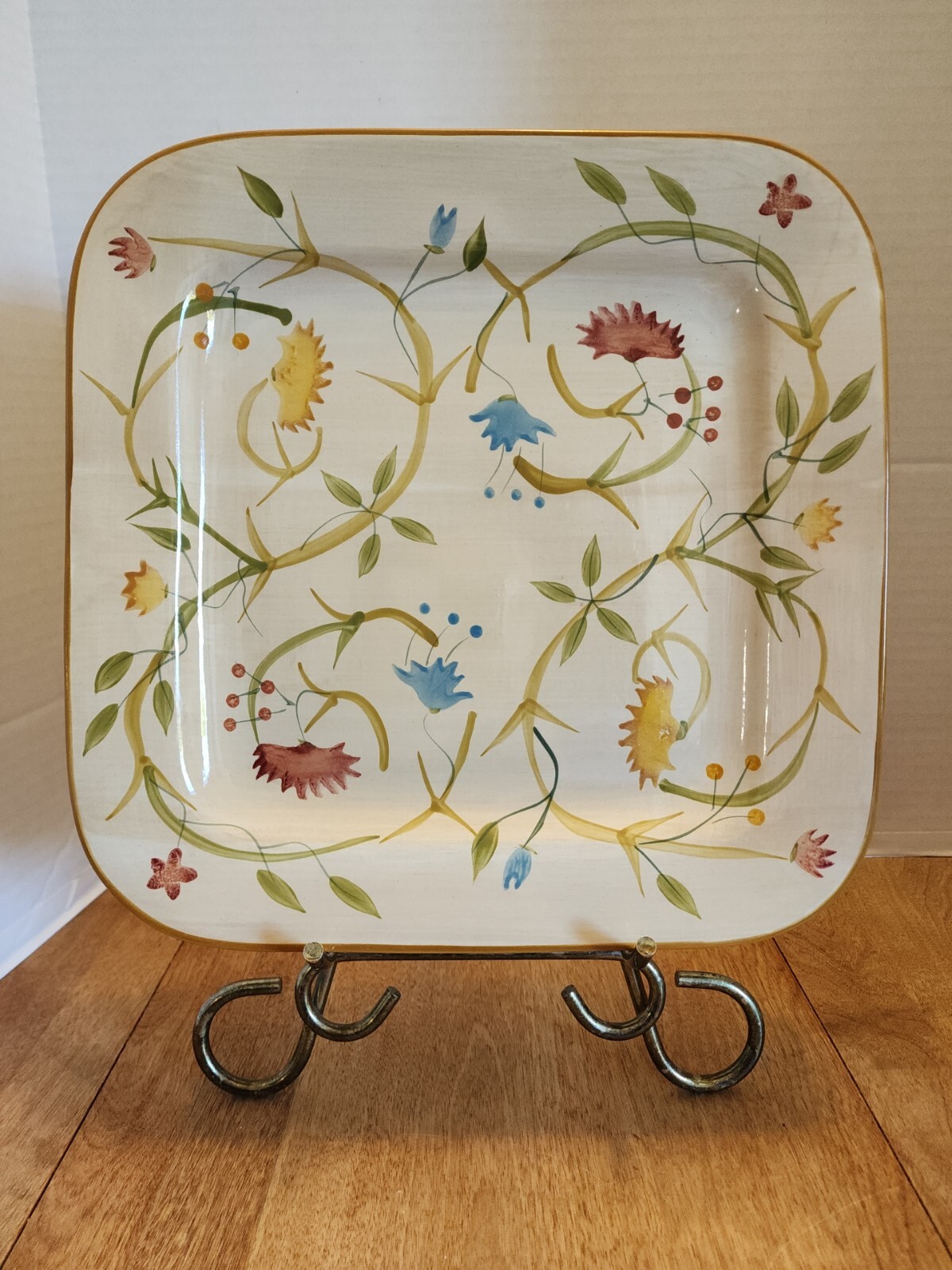 Home AMERICAN SIMPLICITY FLORAL 11-3/4″ Square Dinner Plate Target Home Set of 4