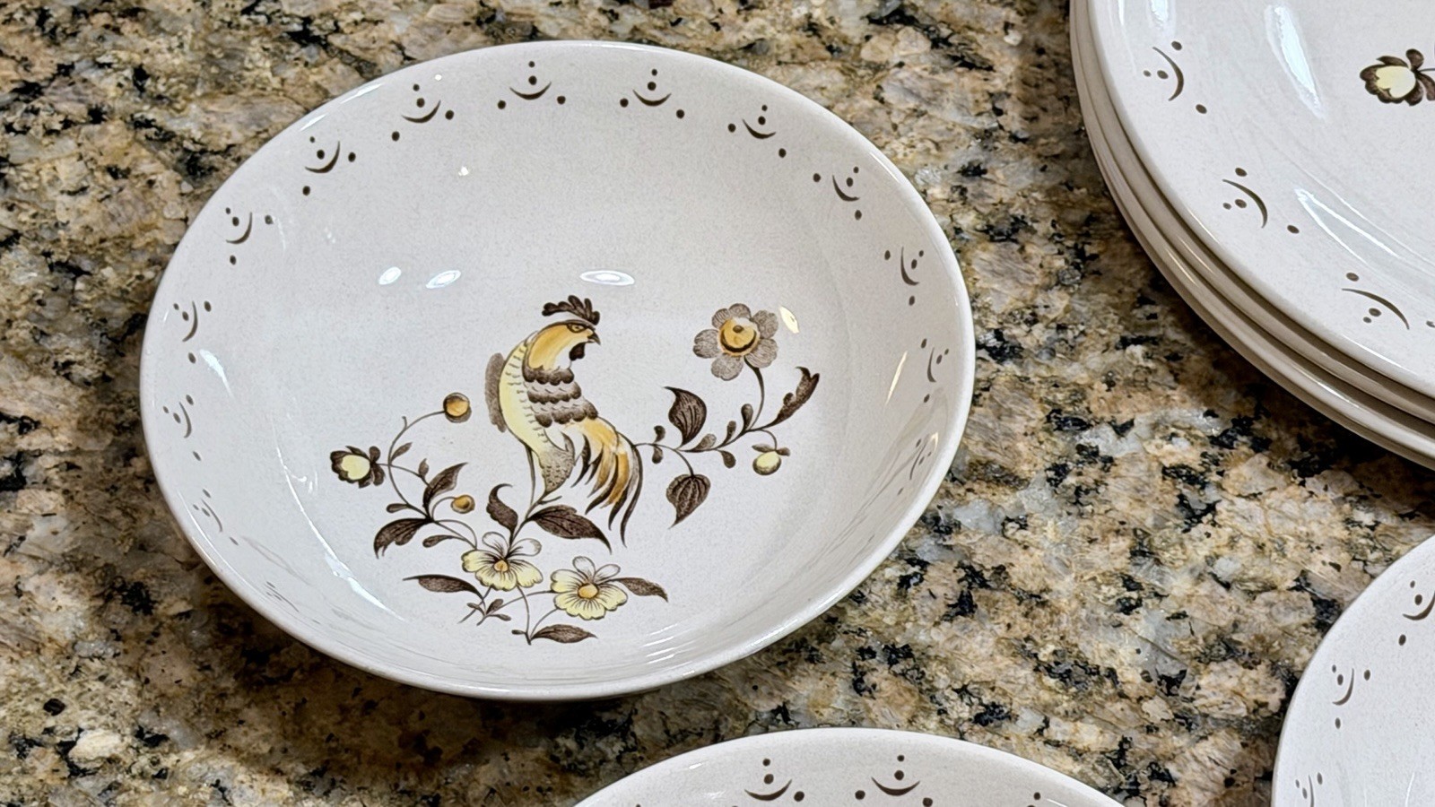 Vintage Johnson Bros Sun Up 15pc Dinner Set Staffordshire Old Granite England EC