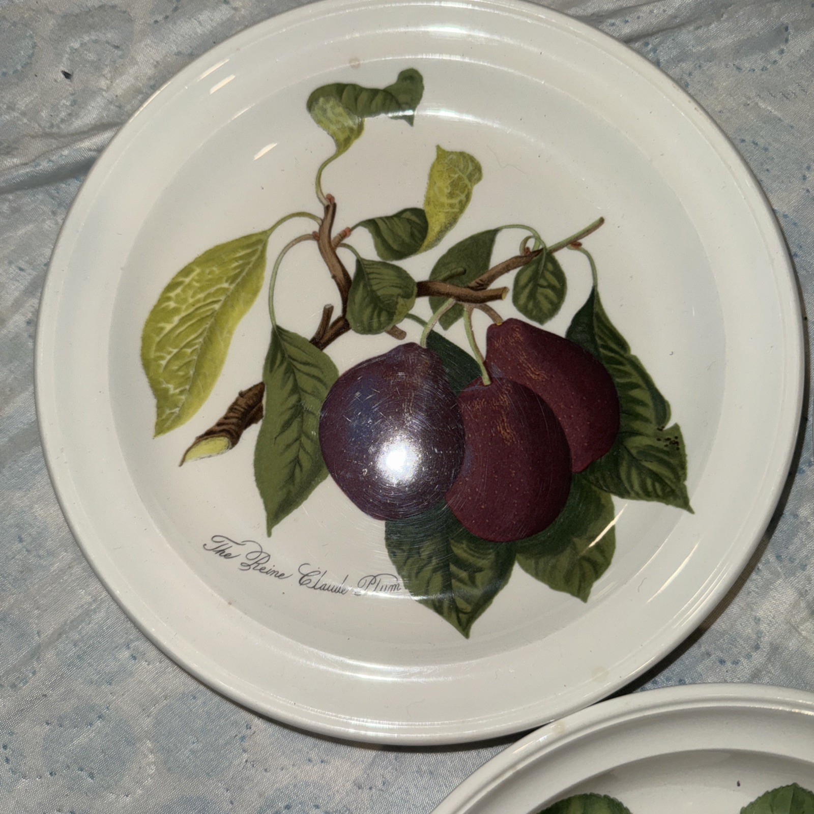 Pomona Portmeirion 8.5″ 3 Salad Plate Reine Claude Plum and fig Fruit
