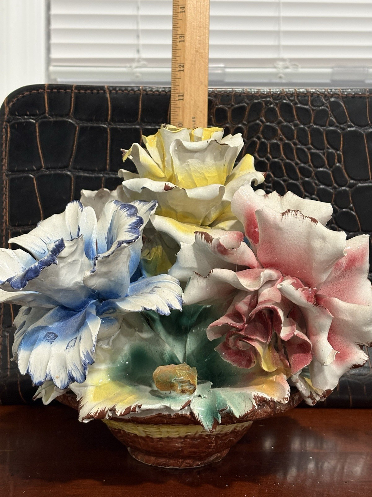 Italian Capodimonte Floral Porcelain Centerpiece Handmade In Naples