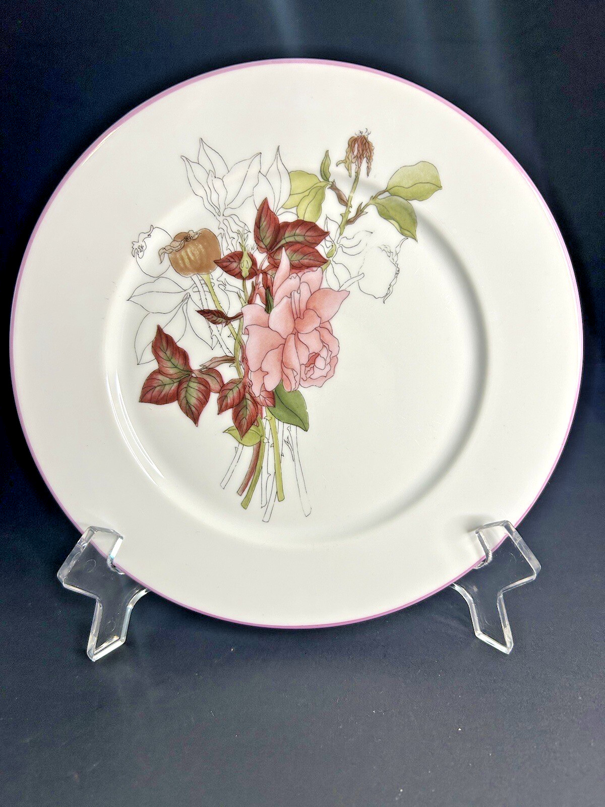 Block Spal Watercolors 7-7/8″ Salad Plates Rose, Trillium, Geranium, Iris Set/4
