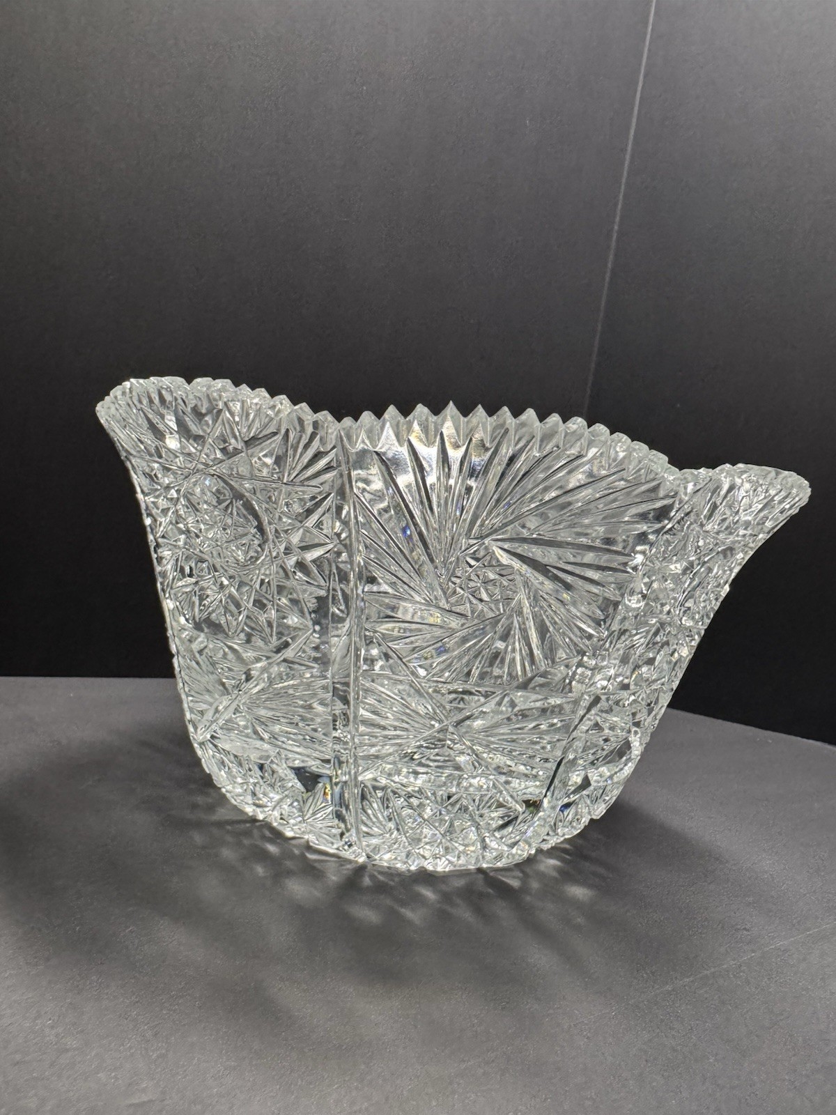 American Brilliant Period ABP Crystal Glass Cut Bowl 9”
