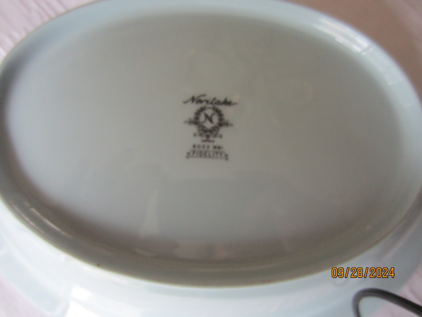 Noritake Fidelity Dinnerware serving bowls Blue White Flowers Platinum Trim EUC