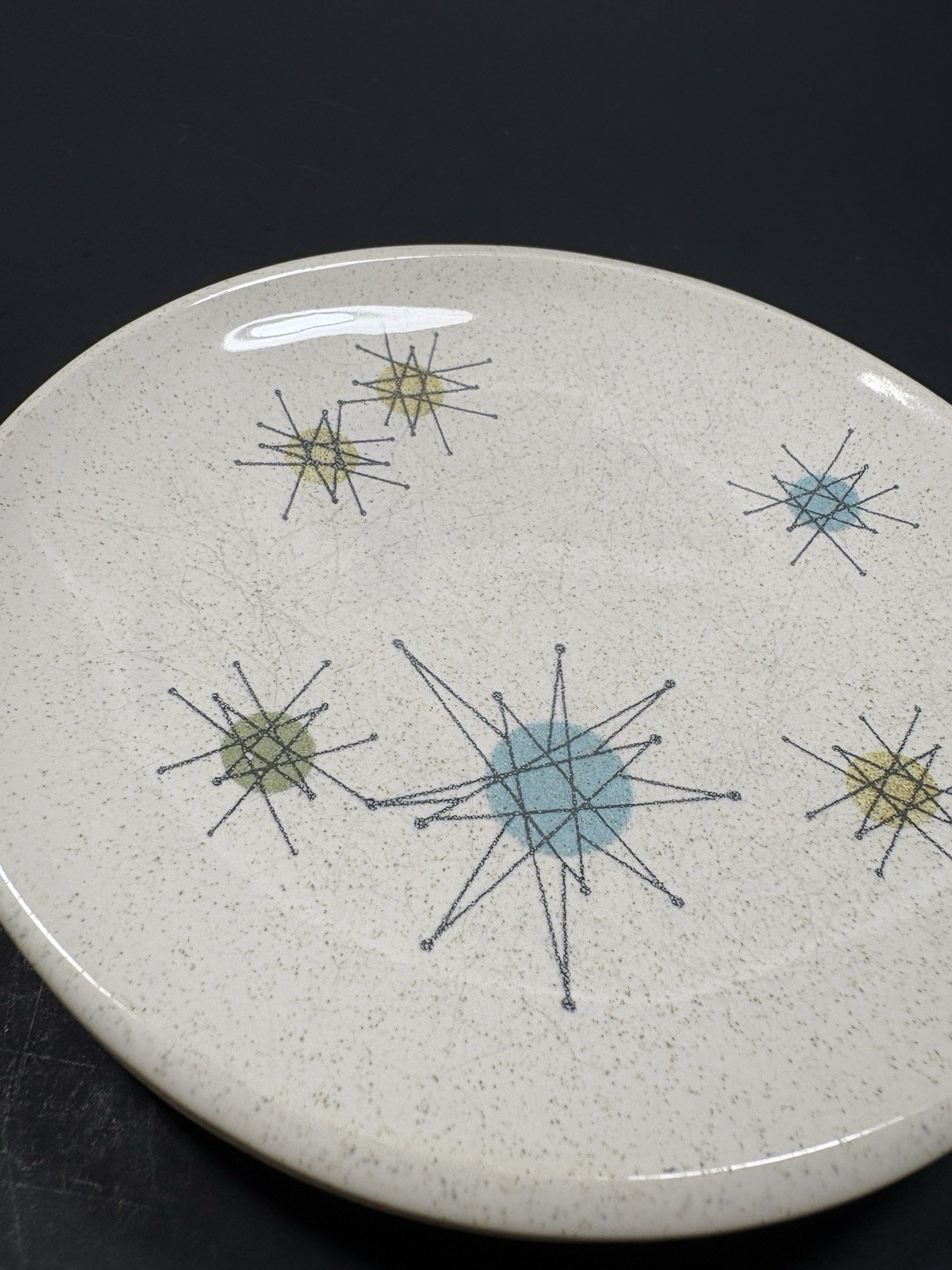Vintage MCM Franciscan Starburst Atomic Space Age Design 6.25 in Plate Set of 4