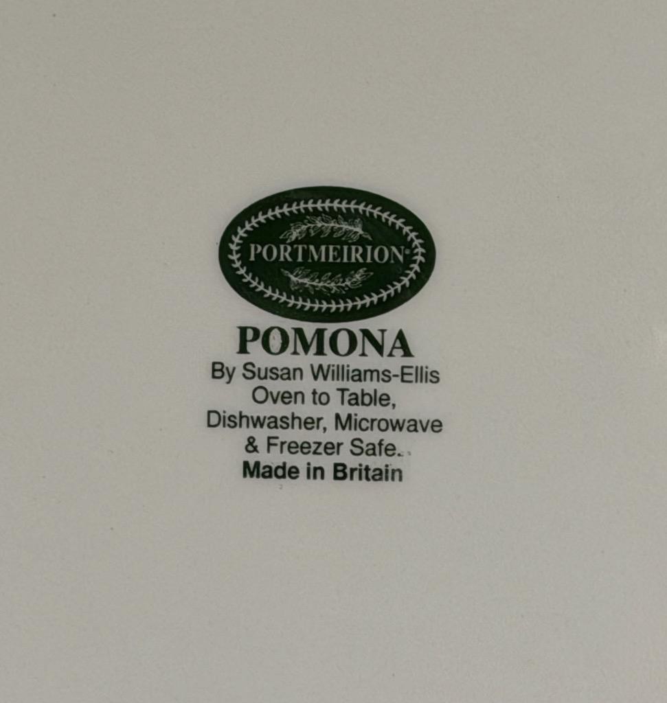2 Portmeirion Pomona Goddess of Fruit The Hoary Morning Apple Dinner Plates EUC