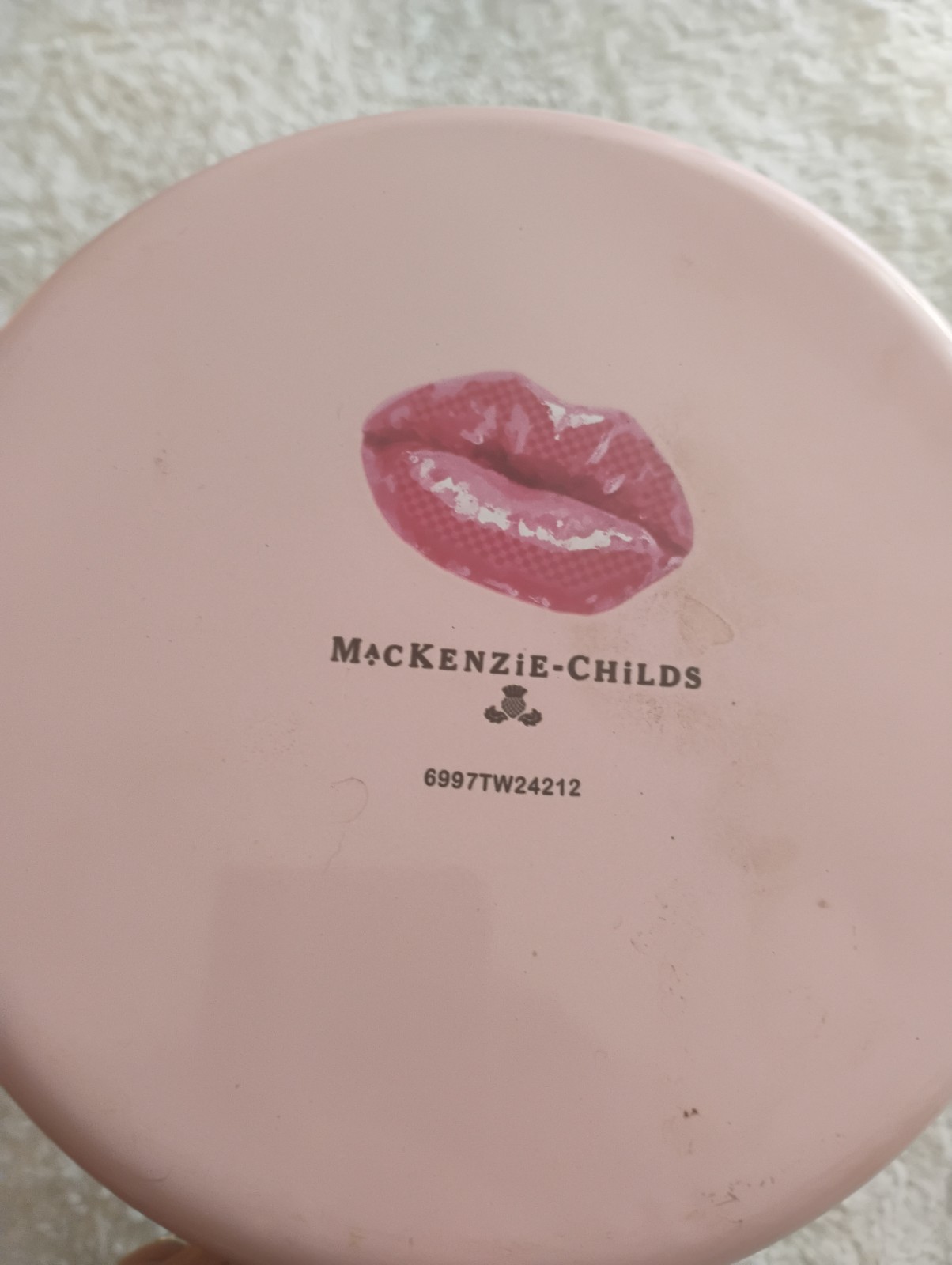 MacKenzie- Childs Kiss Me 2Qt Tea Kettle RARE RETIRED, HARD TO FIND